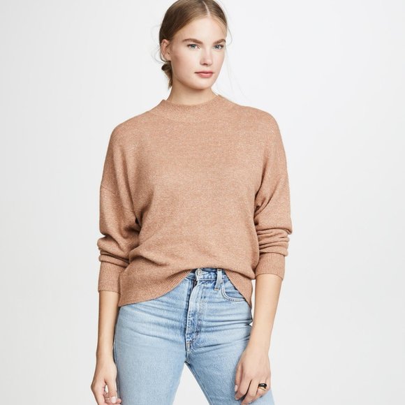 Reformation Sweaters - Reformation "Elle" Light Brown Yak & Linen Blend Sweater